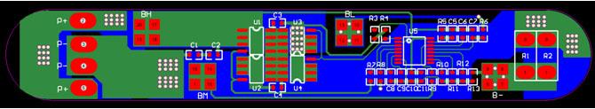 野外水质监测仪设计方案PCBの顶层图